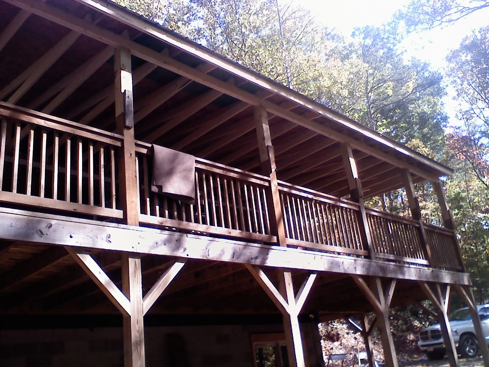 Timber framing under a new elevated porch and deck — Roof Leak Repair in Mahaffey by Roofing Brothers